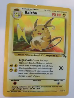 Raichu Fossil Set Holo Pokemon Card Base WOTC - Image 1