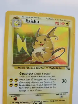 Raichu Fossil Set Holo Pokemon Card Base WOTC - Image 3