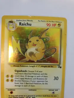 Raichu Fossil Set Holo Pokemon Card Base WOTC - Image 4