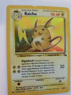 Raichu Fossil Set Holo Pokemon Card Base WOTC - Image 5