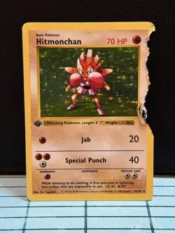 1st Edition Hitmonchan (Shadowless) Holo 1999 Pokemon Card TCG Base Set 007/102 - Image 1