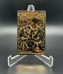 1999 Pokemon Burger King Charizard 23K Gold Plated Trading Card - Image 1