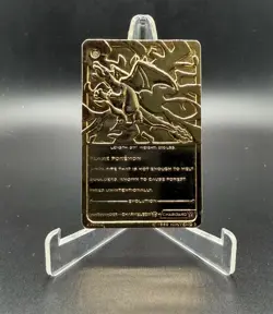 1999 Pokemon Burger King Charizard 23K Gold Plated Trading Card - Image 2