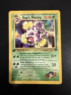Koga's Weezing 1st Edition 50/132 Gym Challenge Non-Holo Pokemon Card TCG - Image 1
