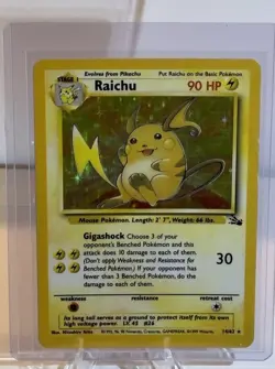 Pokemon TCG Raichu Fossil Holo Rare Card 14/62 Unlimited - Image 1