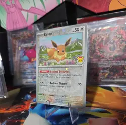 Eevee 074/131 Pokemon Day 2025 Stamped Promo Pokemon Card w swirl on top - Image 2