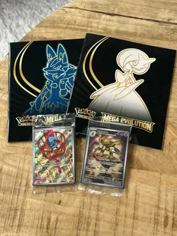 SEALED Riolu & Alakazam Mega Evolution ETB Pokemon Promo Cards & Player Guides - Image 1