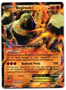 Regirock EX 43/124 - Fates Collide Rare EX Pokemon TCG Holo - MP Card - Image 1