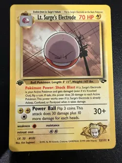 Pokemon TCG Lt. Surge's Electrode Gym Challenge 52/132 1st Edition Uncommon Card - Image 1