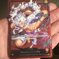 Bandai One Piece CCG Monkey D. Luffy Leader Card ST21-001 Learn together holo - Image 1