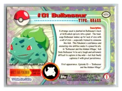 Bulbasaur #1 1999 Topps Pokemon TV 1 Topps Logo Pokemon Trading Card TCG 1999 - Image 2