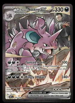 Pokemon Cards Team Rocket's Nidoking ex 233/182 Destined Rivals NM *3 - Image 1