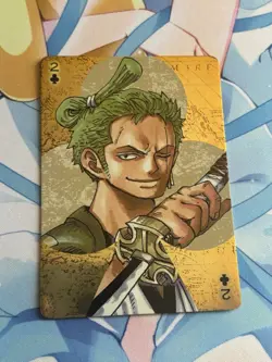 Official One Piece Jump Gold Playing Card Mint - Zoro Two of Clubs - Image 1