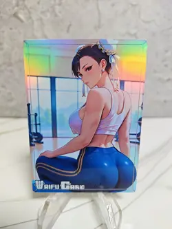 Chun li Trading Card Waifu Goddess Story Anime Girl holo Karte Manga Full Art - Image 1