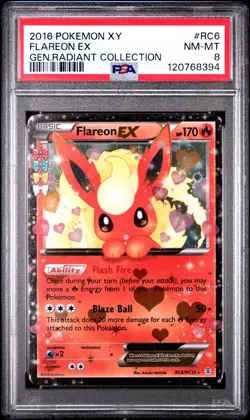 2016 POKEMON GENERATIONS RADIANT COLLECTION FLAREON EX #RC6 PSA 8 NM #120768394 - Image 1