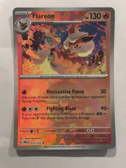 Flareon 13/131 Pokemon TCG S&V Prismatic Evolutions Pokeball Rare Holo NM - Image 1