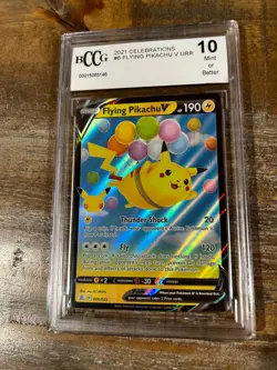 POKEMON 2021 Celebrations #6 FLYING PIKACHU V Beckett BCCG 10 RARE 2 Mint - Image 1