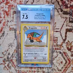 DRAGONITE BLACK STAR PROMOS POKEMON THE FIRST MOVIE CGC 7.5 NM+ NEAR MINT + - Image 1