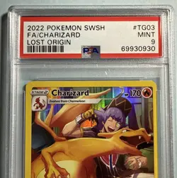2022 Pokemon Sword & Shield Lost Origin #TG03 Full Art Charizard PSA 9 MINT - Image 3