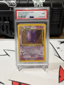 1999 Pokemon Fossil Set 1st Edition Gengar 5/62 Holographic. PSA 9 - Image 1