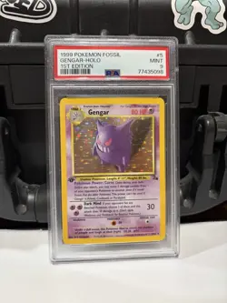 1999 Pokemon Fossil Set 1st Edition Gengar 5/62 Holographic. PSA 9 - Image 3