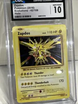 Pokemon Zapdos 42/108 GEM MINT 10 Evolutions Holo 2016 - Image 5