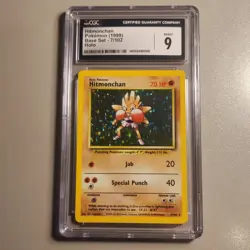 1999 Pokemon Base Set Hitmonchan 7/102 CGC 9 Mint - Image 1