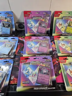 Pokemon TCG Prismatic Evolutions Tech Sticker Collection Set Lot of 9 a🍀🌌💓 - Image 3