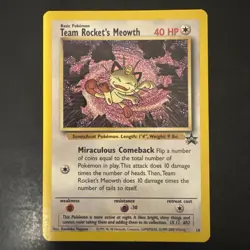 Pokemon Vintage WotC Promo Team Rocket's Meowth #18 Black Star - Image 1
