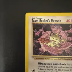 Pokemon Vintage WotC Promo Team Rocket's Meowth #18 Black Star - Image 2