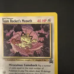 Pokemon Vintage WotC Promo Team Rocket's Meowth #18 Black Star - Image 3