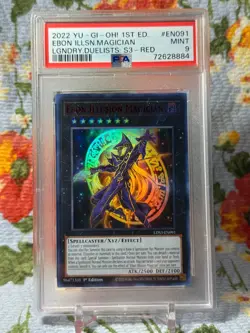 Yu-Gi-Oh! PSA 9 Red Ebon Illusion Magician LDS3-EN091 1st Edition Ultra - Image 1