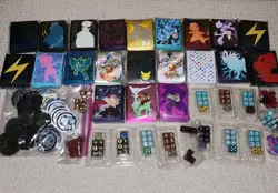 HUGE Pokemon Card Bulk Lot - ETB Sleeves, coins, dice and Figure/pins - Image 1