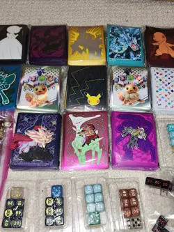 HUGE Pokemon Card Bulk Lot - ETB Sleeves, coins, dice and Figure/pins - Image 3