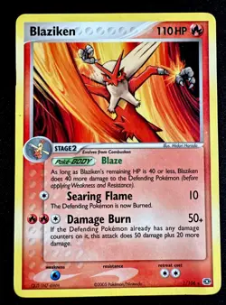 Blaziken 1/106 LP EX Emerald Deck Exclusives Pokemon Card Light Play - Image 1