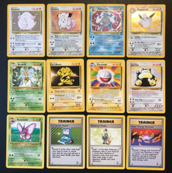 Base Set 2 Pokemon cards 12 holo/rare lot Chansey Clefairy Poliwrath Wigglytuff - Image 1