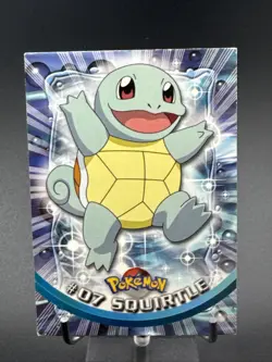 SQUIRTLE #07 - BLUE Logo - Non-Holo - SERIES 1 - TOPPS POKEMON CARD - Image 1