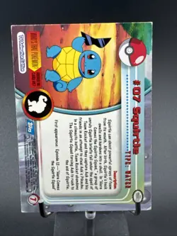 SQUIRTLE #07 - BLUE Logo - Non-Holo - SERIES 1 - TOPPS POKEMON CARD - Image 2