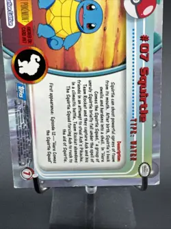SQUIRTLE #07 - BLUE Logo - Non-Holo - SERIES 1 - TOPPS POKEMON CARD - Image 4