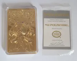 1999 Pokemon Burger King POLIWHIRL 23K Gold-Plated Trading Card Pokeball COA - Image 5