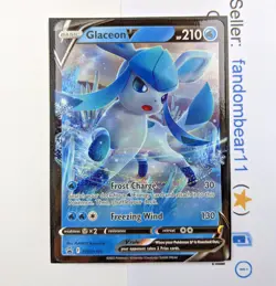 Glaceon V BLACK STAR PROMO ULTRA RARE card SWSH196 Pokemon TCG 2022 Eevee - Image 1