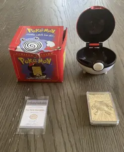 Poliwhirl Pokemon Burger King 23k Gold Plated Trading Card In red Box - Image 1