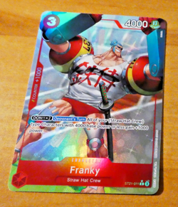 ONE PIECE ROMANCE DAWN ENGLISH CARD HOLO GAME CARTE Franky ST21-011 Alt EN MINT - Image 1