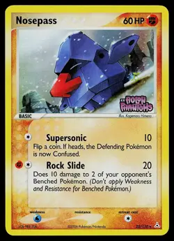 Pokemon Card - Nosepass Holon Phantoms 25/110 Rare Reverse Holo Stamped - Image 1