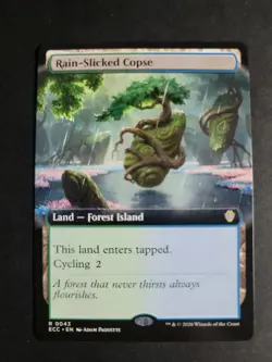Rain-Slicked Copse (Extended Art) Rare MTG Lorwyn Eclipsed Commander - Image 1