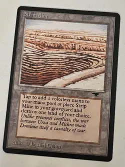 Magic the Gathering MTG Antiquities Strip Mine (EVEN HORIZON) NM (Beta Bob) - Image 1