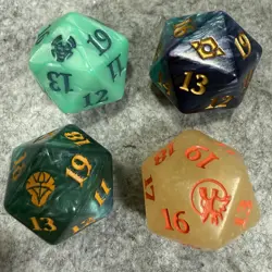 Magic The Gathering MTG Spindown D20 Life Counter Dice Lot Of 4 Oversized - Image 1