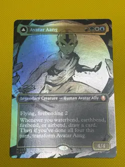 MTG Magic The Gathering Avatar Aang Master of Elements Showcase Borderless FOIL! - Image 1