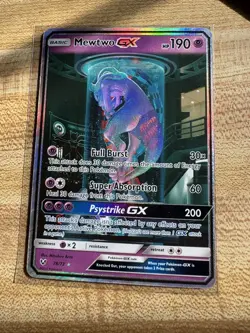 2017 Pokemon Sun & Moon Shining Legends #78 Mewtwo GX Secret Rare - Image 1