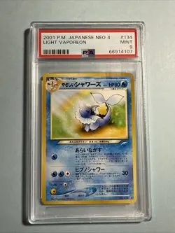 Pokemon Japanese Light Vaporeon No. 134 Neo 4 PSA 9 MINT - Image 1
